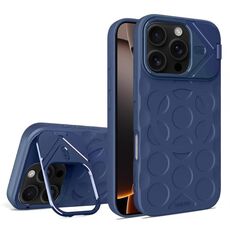 Per iPhone 16 Pro Max Lens Frame Holder MagSafe PC Hybrid TPU Custodia per telefono (blu reale)