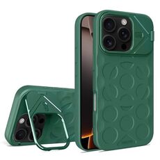 Per iPhone 16 Pro Max Lens Frame Holder MagSafe PC Hybrid TPU Custodia per telefono (verde scuro)