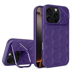 Per iPhone 16 Pro Max Lens Frame Holder MagSafe PC Hybrid TPU Custodia per telefono (viola)