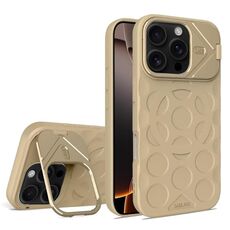 Per iPhone 16 Pro Max Lens Frame Holder MagSafe PC Hybrid TPU Custodia per telefono (oro deserto)