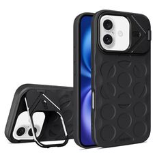 Per iPhone 16 Plus Lens Frame Holder MagSafe PC Hybrid TPU Custodia per telefono (nero)