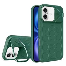 Per iPhone 16 Plus Lens Frame Holder MagSafe PC Hybrid TPU Custodia per telefono (verde scuro)