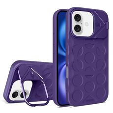 Per iPhone 16 Plus Lens Frame Holder MagSafe PC Hybrid TPU Custodia per telefono (viola)