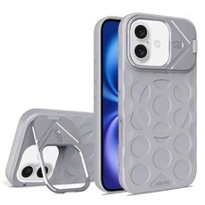 Per iPhone 16 Plus Lens Frame Holder MagSafe PC Hybrid TPU Custodia per telefono (grigio titanio)