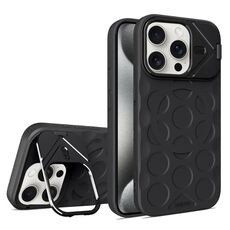 Per iPhone 15 Pro Lens Frame Holder MagSafe PC Hybrid TPU Custodia per telefono (nero)