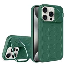 Per iPhone 15 Pro Lens Frame Holder MagSafe PC Hybrid TPU Custodia per telefono (verde scuro)