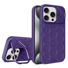 Per iPhone 15 Pro Lens Frame Holder MagSafe PC Hybrid TPU Custodia per telefono (viola)