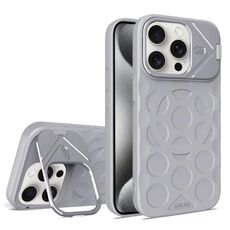 Per iPhone 15 Pro Lens Frame Holder MagSafe PC Hybrid TPU Custodia per telefono (grigio titanio)