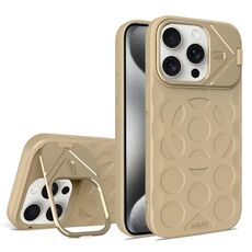 Per iPhone 15 Pro Lens Frame Holder MagSafe PC Hybrid TPU Custodia per telefono (oro deserto)