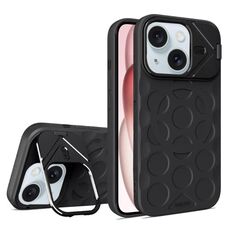 Per iPhone 15 Plus Lens Frame Holder MagSafe PC Hybrid TPU Custodia per telefono (nero)