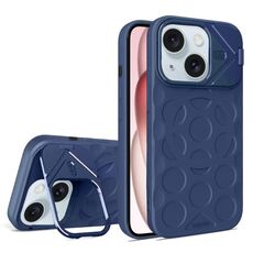 Per iPhone 15 Plus Lens Frame Holder MagSafe PC Hybrid TPU Custodia per telefono (blu reale)