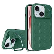 Per iPhone 15 Plus Lens Frame Holder MagSafe PC Hybrid TPU Custodia per telefono (verde scuro)