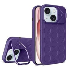 Per iPhone 15 Plus Lens Frame Holder MagSafe PC Hybrid TPU Custodia per telefono (viola)