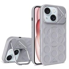 Per iPhone 15 Plus Lens Frame Holder MagSafe PC Hybrid TPU Custodia per telefono (grigio titanio)