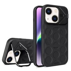 Per iPhone 14 Lens Frame Holder MagSafe PC Hybrid TPU Custodia per telefono (nero)
