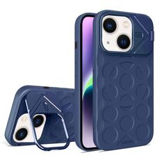 Per iPhone 14 Lens Frame Holder MagSafe PC Hybrid TPU Custodia per telefono (blu reale)