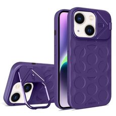 Per iPhone 14 Lens Frame Holder MagSafe PC Hybrid TPU Custodia per telefono (viola)