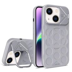 Per iPhone 14 Lens Frame Holder MagSafe PC Hybrid TPU Custodia per telefono (grigio titanio)