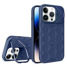 Per iPhone 14 Pro Max Lens Frame Holder MagSafe PC Hybrid TPU Custodia per telefono (blu reale)