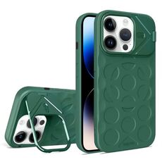 Per iPhone 14 Pro Max Lens Frame Holder MagSafe PC Hybrid TPU Custodia per telefono (verde scuro)