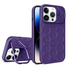 Per iPhone 14 Pro Max Lens Frame Holder MagSafe PC Hybrid TPU Custodia per telefono (viola)