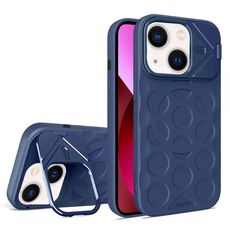 Per iPhone 13 Lens Frame Holder MagSafe PC Hybrid TPU Custodia per telefono (blu reale)