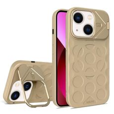 Per iPhone 13 Lens Frame Holder MagSafe PC Hybrid TPU Custodia per telefono (oro deserto)