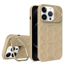 Per iPhone 12 Pro Lens Frame Holder MagSafe PC Hybrid TPU Custodia per telefono (oro deserto)