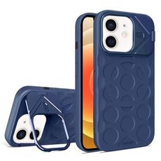 Per iPhone 12 Lens Frame Holder MagSafe PC Hybrid TPU Custodia per telefono (blu reale)