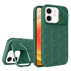Per iPhone 12 Lens Frame Holder MagSafe PC Hybrid TPU Custodia per telefono (verde scuro)