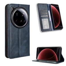 Per Xiaomi 15 Ultra Custodia per telefono in pelle con fibbia magnetica retrò (blu)