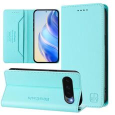 Per Google Pixel 10 / 10 Pro 5G Global RC01 Custodia per telefono in pelle RFID con ventosa magnetica a doppia piega (verde menta)