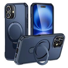 Per iPhone 16 Plus Custodia per telefono con supporto magnetico MagSafe Skin Feel (blu reale)