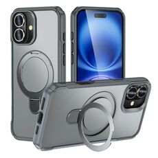 Per iPhone 16 Plus Custodia per telefono con supporto magnetico MagSafe Skin Feel (grigio)