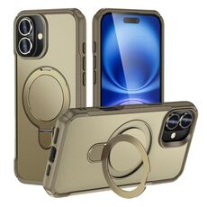 Per iPhone 16 Plus Custodia per telefono con supporto magnetico MagSafe Skin Feel (cachi)