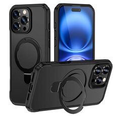Per iPhone 16 Pro Max Custodia per telefono con supporto magnetico MagSafe Skin Feel (nero)