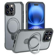 Per iPhone 16 Pro Max Custodia per telefono con supporto magnetico MagSafe Skin Feel (grigio)