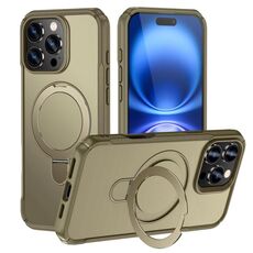 Per iPhone 16 Pro Max Custodia magnetica con supporto MagSafe per telefono Skin Feel (cachi)