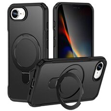 Per iPhone 16e Custodia per telefono con supporto magnetico MagSafe Skin Feel (nero)
