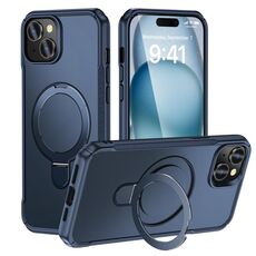 Per iPhone 15 Plus / 14 Plus Custodia per telefono con supporto magnetico MagSafe Skin Feel (blu reale)