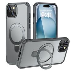 Per iPhone 15 Plus / 14 Plus Custodia per telefono con supporto magnetico MagSafe Skin Feel (grigio)