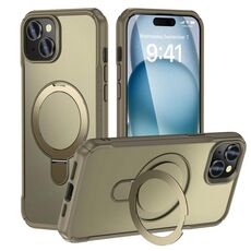 Per iPhone 15 Plus / 14 Plus Custodia per telefono con supporto magnetico MagSafe Skin Feel (cachi)