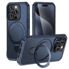 Per iPhone 15 Pro Custodia per telefono con supporto magnetico MagSafe Skin Feel (blu reale)