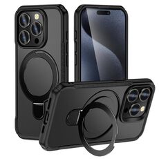 Per iPhone 15 Pro Custodia per telefono con supporto magnetico MagSafe Skin Feel (nero)