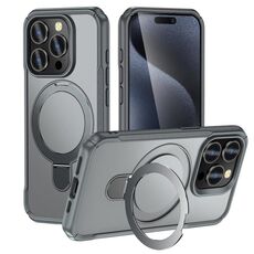 Per iPhone 15 Pro Custodia per telefono con supporto magnetico MagSafe Skin Feel (grigio)