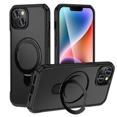 Per iPhone 14/13 Custodia per telefono con supporto magnetico Skin Feel MagSafe (nero)