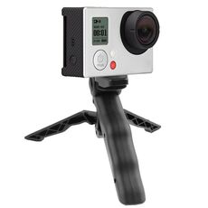 Treppiede di rotazione con supporto da tavolo pieghevole portatile per GoPro Hero12 Black / Hero11 /10 /9 /8 /7 /6 /5, Insta360 Ace / Ace Pro, DJI Osmo Action 4 e altre action cam (nero)