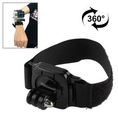 Supporto da polso con rotazione a 360 gradi per videocamera GoPro, Insta360, DJI e altre action cam, lunghezza cinturino: 36 cm (nero)