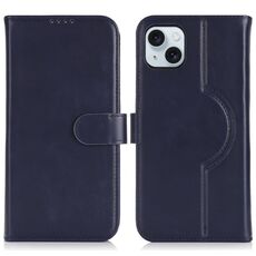 Per iPhone 15 Plus / 14 Plus Custodia per telefono MagSafe in vera pelle (blu scuro)