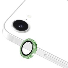 Per iPhone 16e ENKAY Hat-Prince Glitter Obiettivo della fotocamera posteriore Anello in lega di alluminio Pellicola in vetro temperato (verde scuro)